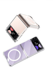 Galaxy Z Flip 4 Kılıf Wireless Şarj Özellikli Airbagli Zore Kıpta Anti Shock Magsafe Kapak - Thumbnail
