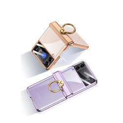 Galaxy Z Flip 4 Kılıf Zore Kıpta Yüzüklü Lens Korumalı Kapak - 4