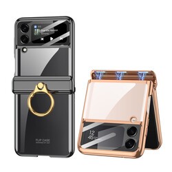 Galaxy Z Flip 4 Kılıf Zore Kıpta Yüzüklü Lens Korumalı Kapak - 7