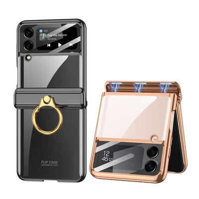 Galaxy Z Flip 4 Kılıf Zore Kıpta Yüzüklü Lens Korumalı Kapak - 7