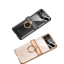 Galaxy Z Flip 4 Kılıf Zore Kıpta Yüzüklü Lens Korumalı Kapak - 11