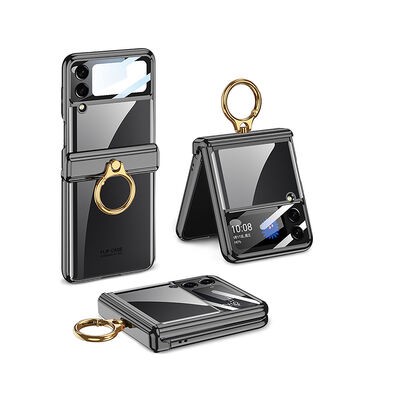 Galaxy Z Flip 4 Kılıf Zore Kıpta Yüzüklü Lens Korumalı Kapak - 14