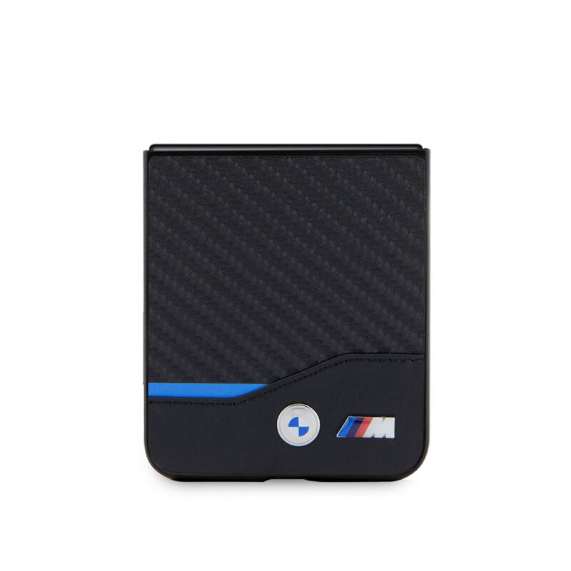 Galaxy Z Flip 5 Kılıf BMW Orjinal Lisanslı M Logolu PU Karbon Kapak - 5