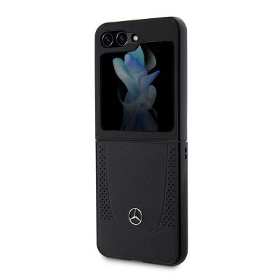 Galaxy Z Flip 5 Kılıf Mercedes Benz Orjinal Lisanslı Metal Yıldız Logolu Urban Deri Kapak - 6