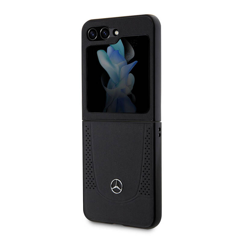 Galaxy Z Flip 5 Kılıf Mercedes Benz Orjinal Lisanslı Metal Yıldız Logolu Urban Deri Kapak - 6
