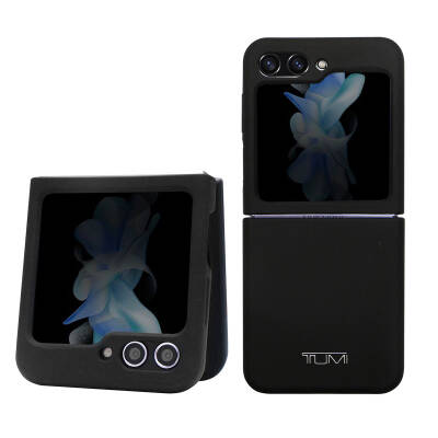 Galaxy Z Flip 5 Kılıf TUMI Liquid Silikon Metal Logo Dizayn Orjinal Lisanslı Kapak - TUMI
