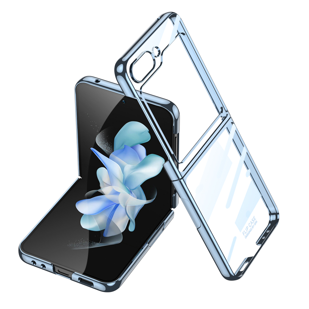 Galaxy Z Flip 5 Kılıf Zore Kıpta Lensli Kapak - Mavi Açık