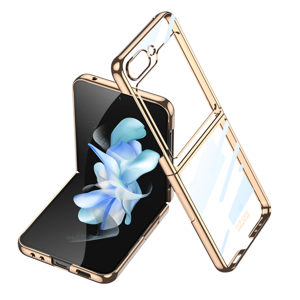Galaxy Z Flip 5 Kılıf Zore Kıpta Lensli Kapak - Gold
