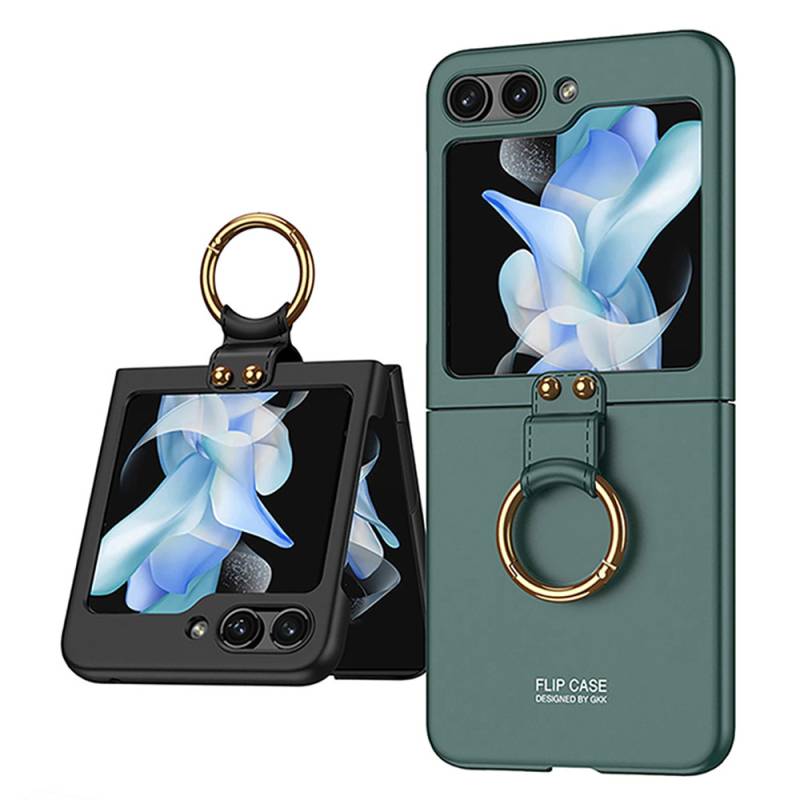 Galaxy Z Flip 5 Kılıf Zore Kıpta Yüzüklü Flip Sert Kapak - 14