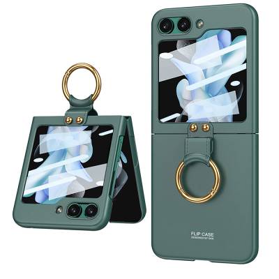 Galaxy Z Flip 5 Kılıf Zore Kıpta Yüzüklü Flip Sert Kapak - 8