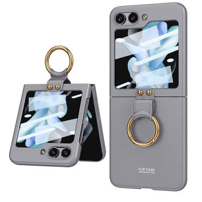Galaxy Z Flip 5 Kılıf Zore Kıpta Yüzüklü Flip Sert Kapak - 3