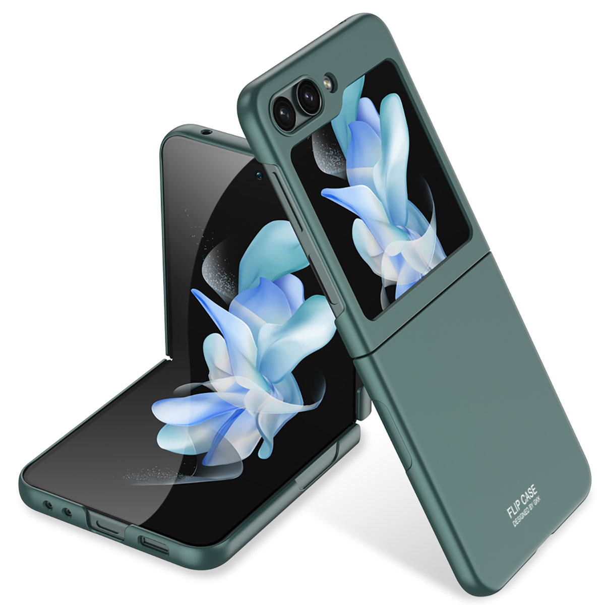 Galaxy Z Flip 5 Kılıf Zore Sert Kıpta Kapak - Koyu Yeşil