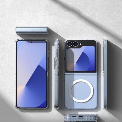 Galaxy Z Flip 6 Case Camera Protection M-safe Hard PC Zore Porto Cover - 9