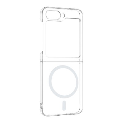 Galaxy Z Flip 6 Kamera Korumalı M-Safe Şarj Özellikli Şeffaf Zore London Sert PC Kapak - 3