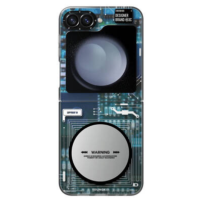 Galaxy Z Flip 6 Kılıf M-safe Şarj Özellikli Youngkit Technology Serisi Kapak - Youngkit