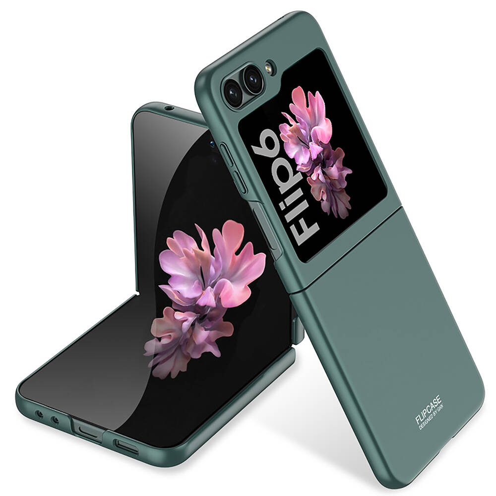 Galaxy Z Flip 6 Kılıf Zore Sert Kıpta Kapak - Koyu Yeşil