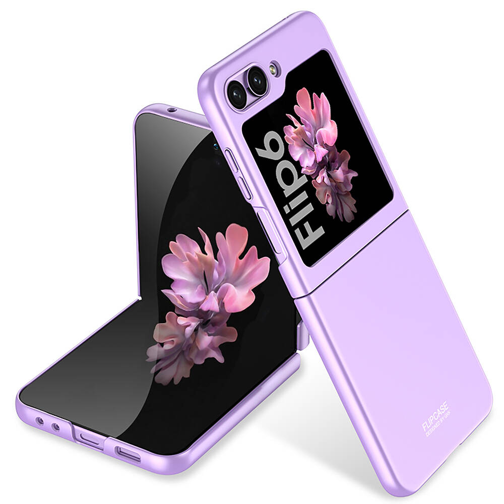 Galaxy Z Flip 6 Kılıf Zore Sert Kıpta Kapak - Mor