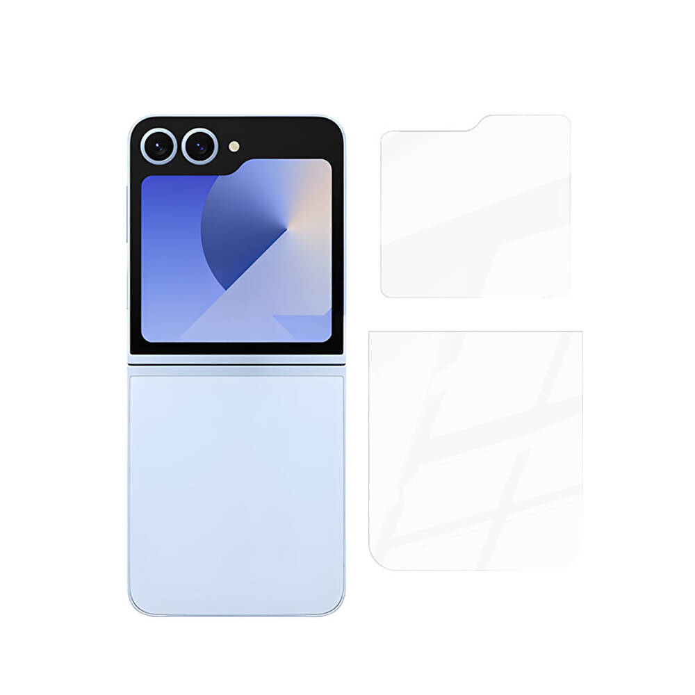 Galaxy Z Flip 6 Zore Etnaa 2in1 Cam Ekran Koruyucu - Şeffaf
