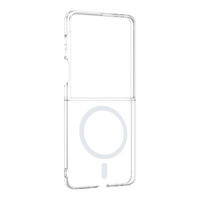 Galaxy Z Flip 7 Camera Protected, M-Safe Charging, Transparent Zore London Hard PC Case - 3