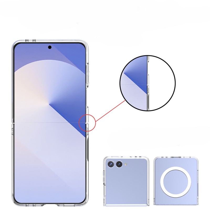Galaxy Z Flip 7 Case Camera Protection M-safe Hard PC Zore Porto Cover - 6