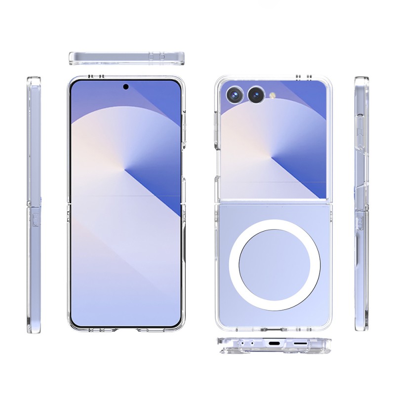 Galaxy Z Flip 7 Case Camera Protection M-safe Hard PC Zore Porto Cover - 7