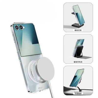 Galaxy Z Flip 7 Case Camera Protection M-safe Hard PC Zore Porto Cover - 8