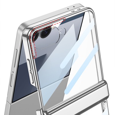 Galaxy Z Flip 7 Case Camera Protection Transparent Design Zore Lego Stand Cover - 9
