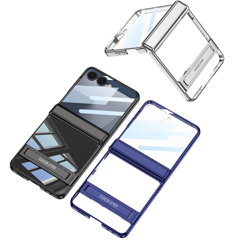 Galaxy Z Flip 7 Case Camera Protection Transparent Design Zore Lego Stand Cover - 10