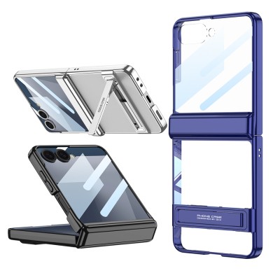 Galaxy Z Flip 7 Case Camera Protection Transparent Design Zore Lego Stand Cover - 5