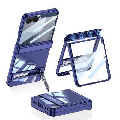 Galaxy Z Flip 7 Case Camera Protection Transparent Design Zore Lego Stand Cover - 4