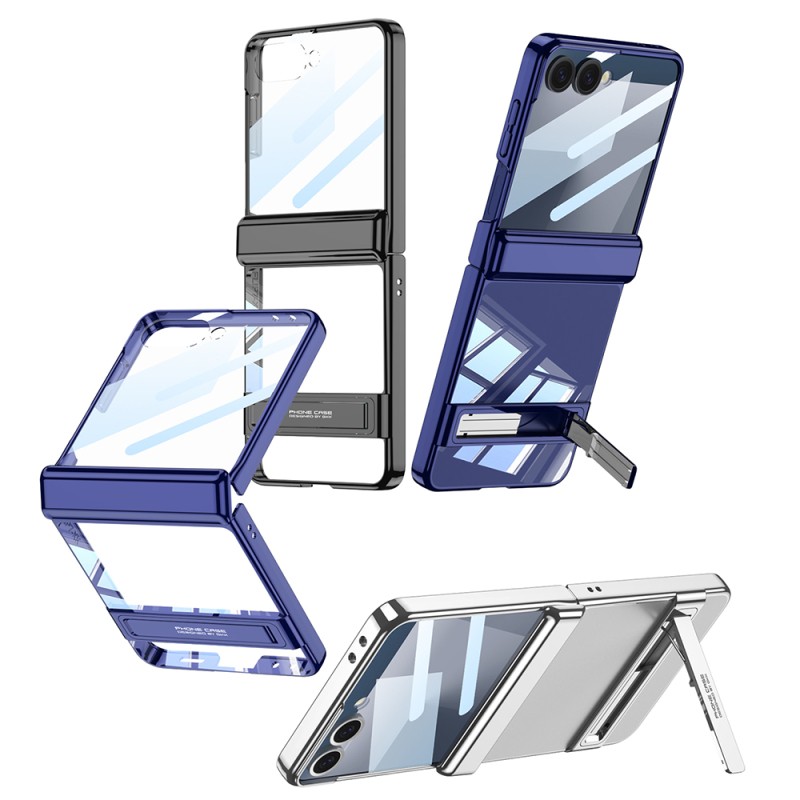 Galaxy Z Flip 7 Kılıf Kamera Korumalı Şeffaf Tasarımlı Zore Lego Standlı Kapak - 7