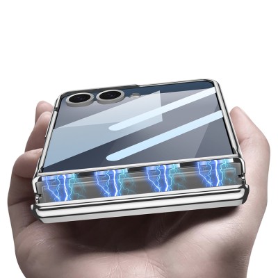 Galaxy Z Flip 7 Kılıf Kamera Korumalı Şeffaf Tasarımlı Zore Lego Standlı Kapak - 6