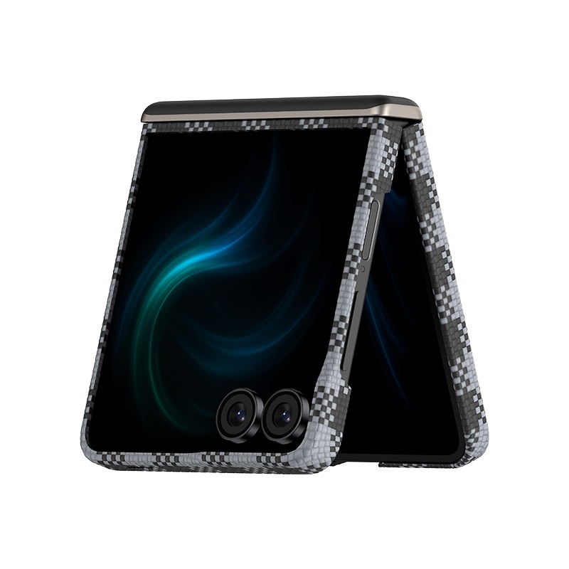 Galaxy Z Flip 7 Kılıf M-safe Şarj Özellikli Ekose Tasarımlı Benks ArmorAir ArmorVichy Kevlar Karbon Kapak - 3