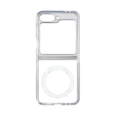 Galaxy Z Flip 7 Kılıf M-safe Şarj Özellikli Şeffaf Sert PC Zore Embos Kapak - 4