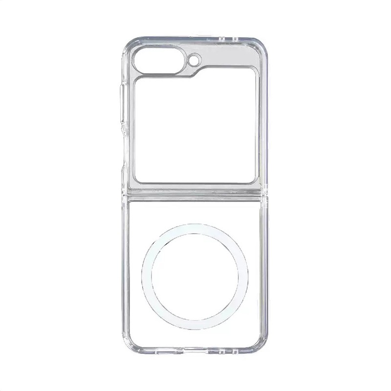Galaxy Z Flip 7 Kılıf M-safe Şarj Özellikli Şeffaf Sert PC Zore Embos Kapak - 4