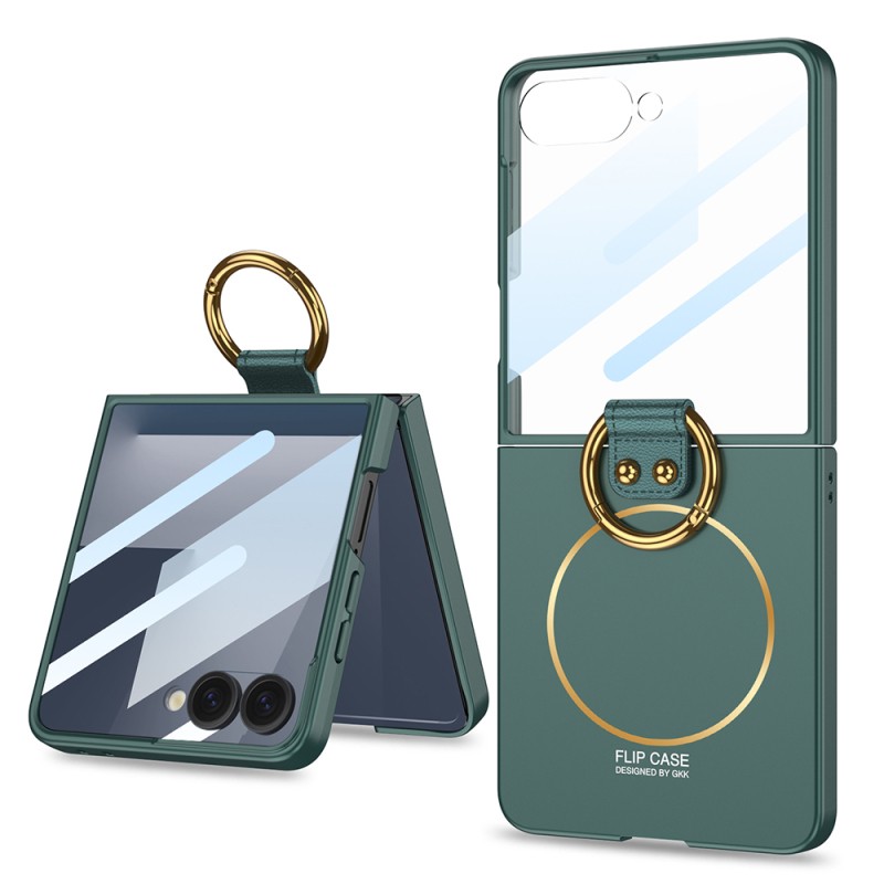 Galaxy Z Flip 7 Kılıf M-safe Şarj Özellikli Zore Kıpta Yüzüklü Flip Sert Kapak - 1