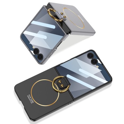 Galaxy Z Flip 7 Kılıf M-safe Şarj Özellikli Zore Kıpta Yüzüklü Flip Sert Kapak - 17