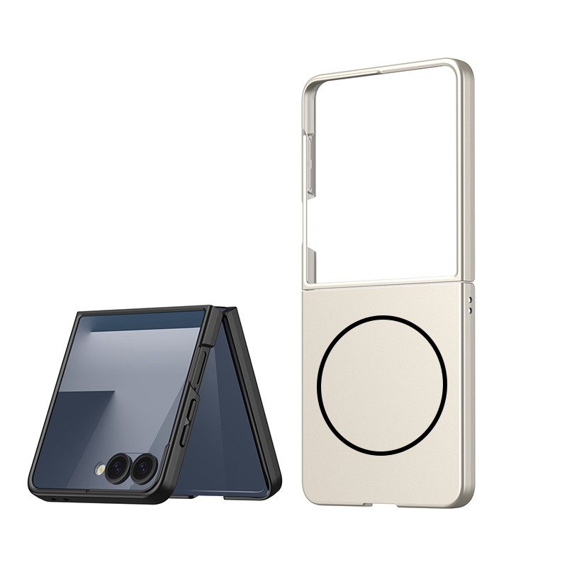 Galaxy Z Flip 7 Kılıf Wireless Şarj Özellikli Zore Kıpta M-safe Kapak - 13