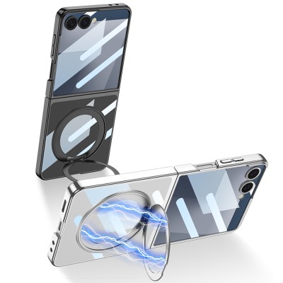 Galaxy Z Flip 7 M-safe Şarj Özellikli Zore Kıpta KPT-02 Standlı Kapak - 5