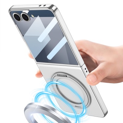 Galaxy Z Flip 7 M-safe Şarj Özellikli Zore Kıpta KPT-02 Standlı Kapak - 6
