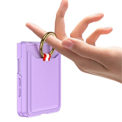 Galaxy Z Flip 7 Zore Kıpta Yüzüklü Kartlıklı Kapak - 10