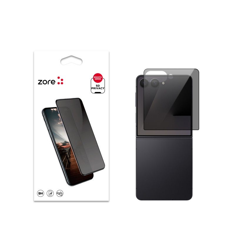 Galaxy Z Flip 7 Zore New 5D Privacy Temperli Ekran Koruyucu - 2