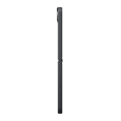 Galaxy Z Flip 8 Kılıf M-safe Şarj Özellikli 600D Aramid Karbon Fiber Pitaka Edge Serisi Black-Grey Twill Kapak - 4