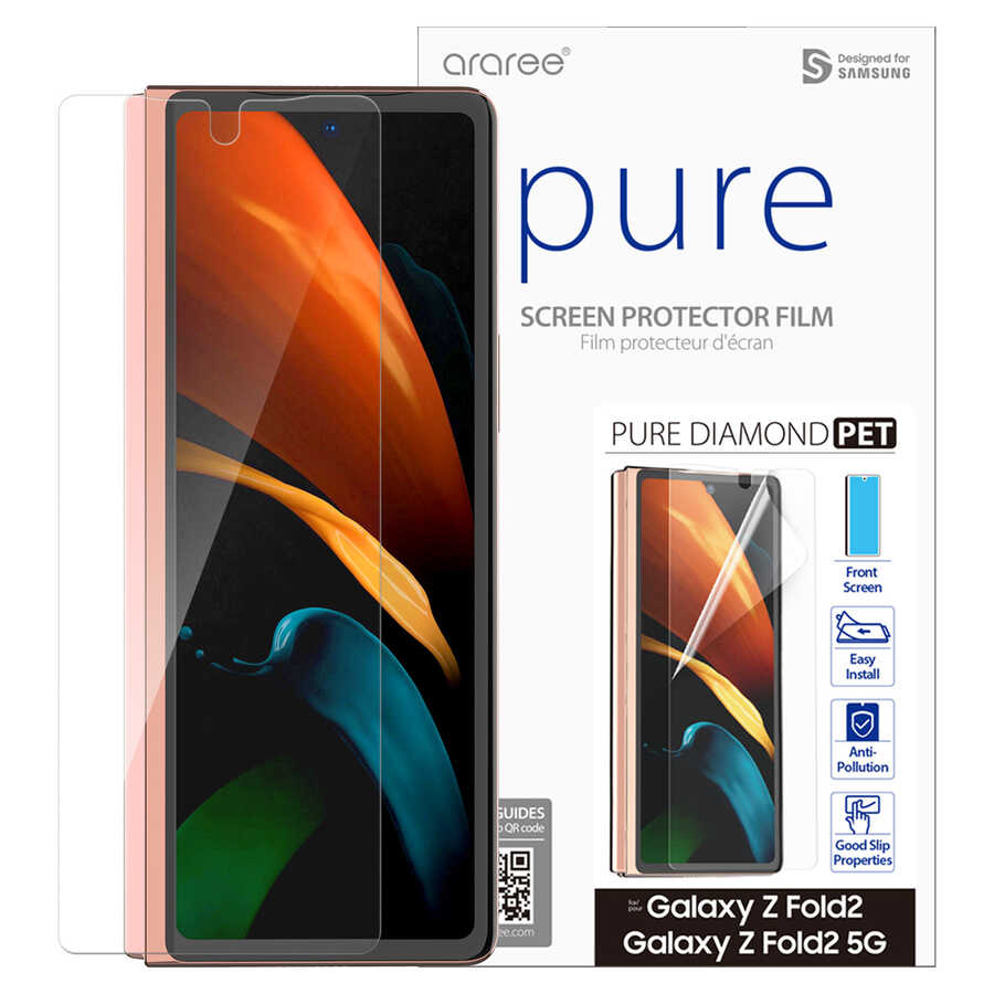 Galaxy Z Fold 2 Araree Pure Diamond Pet Ekran Koruyucu - Renksiz