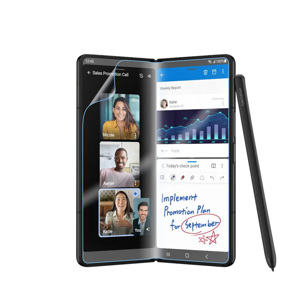 Galaxy Z Fold 2 Zore Hizalama Aparatlı S-Fit Body Ekran Koruyucu - Renksiz