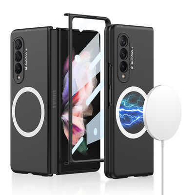 Galaxy Z Fold 3 Kılıf Wireless Şarj Özellikli Zore Kıpta M-safe Kapak - 1