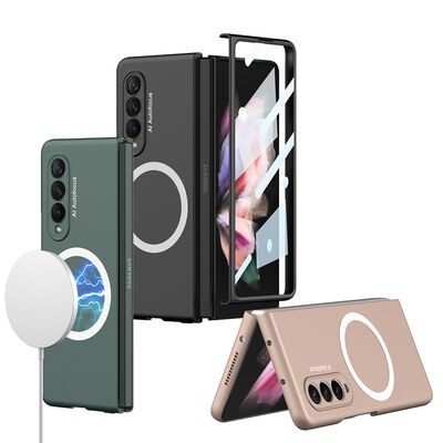 Galaxy Z Fold 3 Kılıf Wireless Şarj Özellikli Zore Kıpta M-safe Kapak - 2