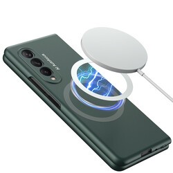 Galaxy Z Fold 3 Kılıf Wireless Şarj Özellikli Zore Kıpta M-safe Kapak - 4