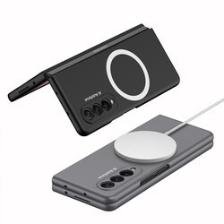 Galaxy Z Fold 3 Kılıf Wireless Şarj Özellikli Zore Kıpta M-safe Kapak - 7