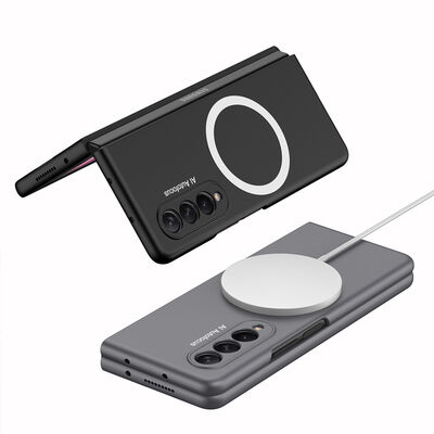 Galaxy Z Fold 3 Kılıf Wireless Şarj Özellikli Zore Kıpta M-safe Kapak - 7